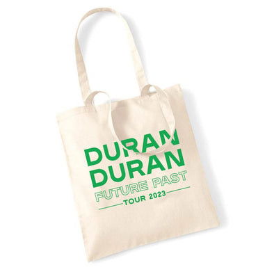 WHITE FUTURE PAST TOUR TOTE (GREEN TEXT AND IMAGE)