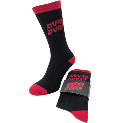 NEW ! BLACK HORROR FONT LOGO CREW SOCKS