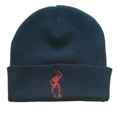 NEW!!  DM RED SKELETON EMBROIDERED BEANIE