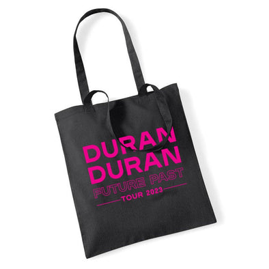 BLACK FUTURE PAST TOUR TOTE (PINK TEXT AND IMAGE)