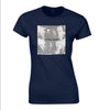 NAVY EURO SILVER FACES T  (Girls Cut)